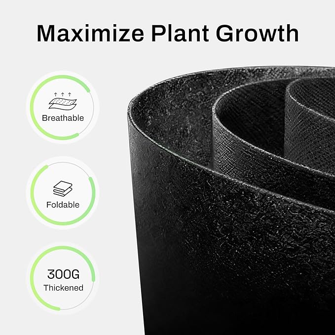 BN-LINK 5-Pack 5 Gallon Grow Bags, Heavy Duty Aeration Fabric Pots with Handles, Thickened Nonwoven Plant Bags for Vegetables, Flowers, Fruits