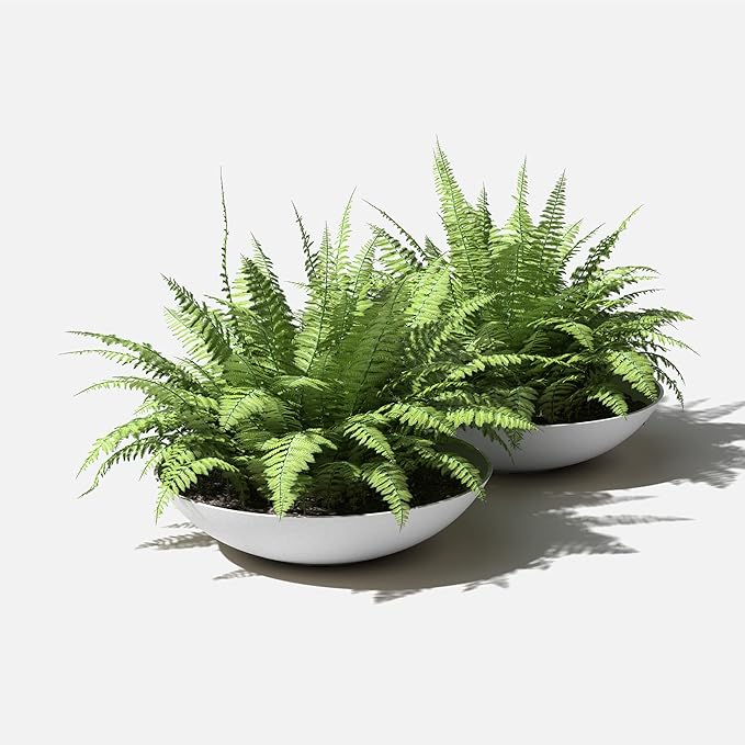 Veradek Mason Series Lane Bowl Planter| for Indoor or Outdoor Tabletops/Gardens |Made from Plastic-Stone Composite with Drainage Holes|Modern Décor for Flowers, Succulents, Small Plants