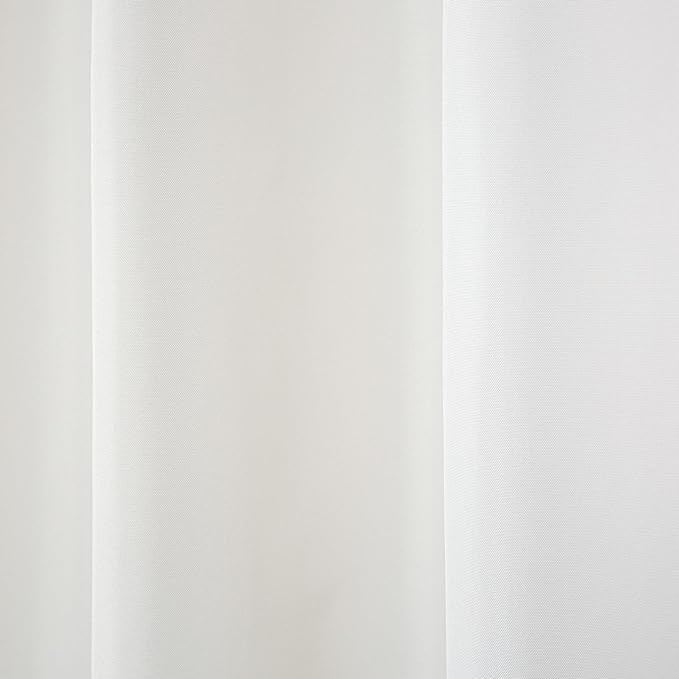 Town & Country Basics Cabana Solid Heavyweight Indoor Outdoor Curtains, Light Filtering Opacity with Grommet Top, Water Repellent, 2-Pack Set, 54"x132", White