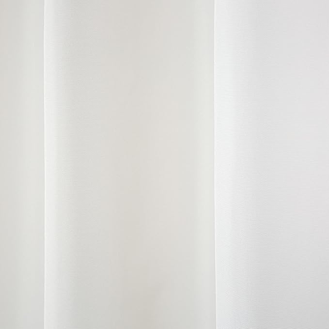 Town & Country Basics Cabana Solid Heavyweight Indoor Outdoor Curtains, Light Filtering Opacity with Grommet Top, Water Repellent, 2-Pack Set, 54"x63", White