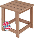 LZRS Adirondack Square Outdoor Side Table for Patio, Pool Composite Patio Table,HDPE End Tables for Backyard,Pool, Indoor Companion, Easy Maintenance & Weather Resistant(Teak)