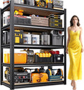 71.2" H Garage Shelving Heavy Duty Storage Shelves, Metal Adjustable Shelving Unit, Utility Garage Organizer Shelf for Basement, Pantry, Kitchen, Warehouse,15.7" Dx35.4 Wx71.2 H Black