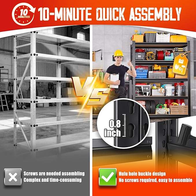 Set of 3 Garage Shelving-2050 lbs 5 Tier Storage Shelves,Adjustable Heavy Duty Metal Shelving Unit and Storage Large Rack,Utility Steel Shelf for Warehouse Industrial Pantry Basement 71"x46"x18"