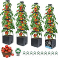 MQFORU 4Pack Raised Garden Bed Planter Boxes with Trellis, 57" Self-Watering Tomato Planter Boxes with Trellis for Climbing Vegetable and Plants, Tomato Cage for Indoor Outdoor Use