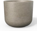 Kante Round Concrete Planter, 13.2 Inch Dia Classic Style Large Plant Pot with Drainage Hole for Indoor & Outdoor Plants, Ideal for Home, Patio, Garden, Weathered Concrete