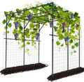 DoCred Tall Garden Arch Trellis for Climbing Plants, 79 Inch Tall Metal Plant Support Trellis Archway for Climbing Vine Vegetable/Fruit/Flower Outdoor Yard Lawn Garden Arch Tunnel Trellis
