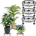 Metal Plant Stand Indoor/Outdoor, Low Corner Plant Stand, Decoration Small Plant Holders for Home, Anti-Rust Iron Heavy Duty Plant Holders, Flower Pot Rack Display Shelf, Black (3 Pack)