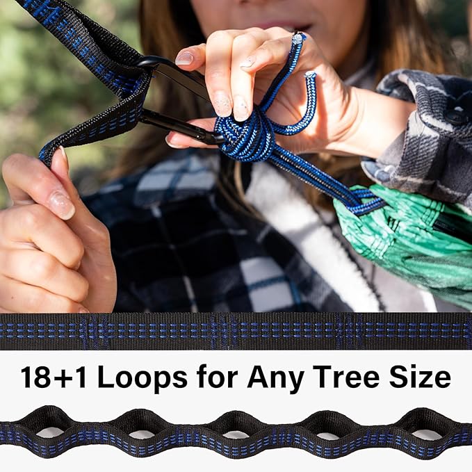 Kootek Camping Hammock, Portable Hammocks with Tree Straps & Attached Carry Bag, Camping Essentials Gear, Perfect for Outside Indoor Hiking Beach Backpack Travel