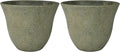 Classic Home and Garden Honeysuckle Resin Flower Pot Planter, Fossil Stone, 15" (Pack of 2)