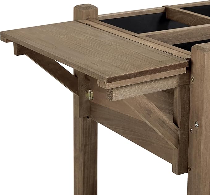 Yaheetech 49x22x32in 8 Pockets Horticulture Raised Garden Bed Elevated Wood Planter Box Stand with Foldable Side Table and Storage Shelf for Herb/Vegetables/Flowers