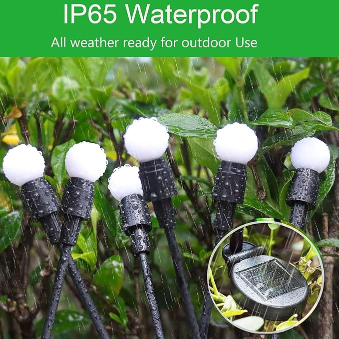 12-Pack Garden Solar Lights, 96 LED Solar Lights Outdoor for Garden Decor, Waterproof Firefly Light Outdoor (Sway by Wind), Swaying Light for Outside Yard Pathway Landscape Decorations (Warm White)