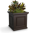 Mayne Nantucket 20-Inch Square Planter – Self-Watering, Weather-Resistant Planter for Flowers – Durable Outdoor Design for Patio, Porch, or Entryway