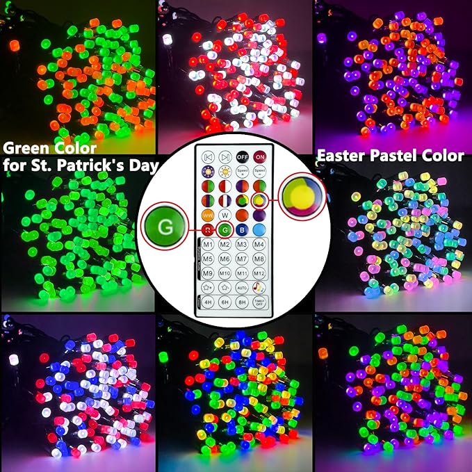 YIQU Smart Color Changing Christmas Lights, 66 FT 200 LED RGB String Lights with Remote App Control and Timer, Music Sync Multiple Modes Twinkle Mini Light Waterproof Indoor Outdoor