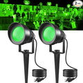 T-SUN Green Spotlight Outdoor, Waterproof LED Landscape Lighting with US Plug, Easy Install 270° Adjustable Outdoor Spot Lights for Garden Tree Yard Decor, 2 Pack