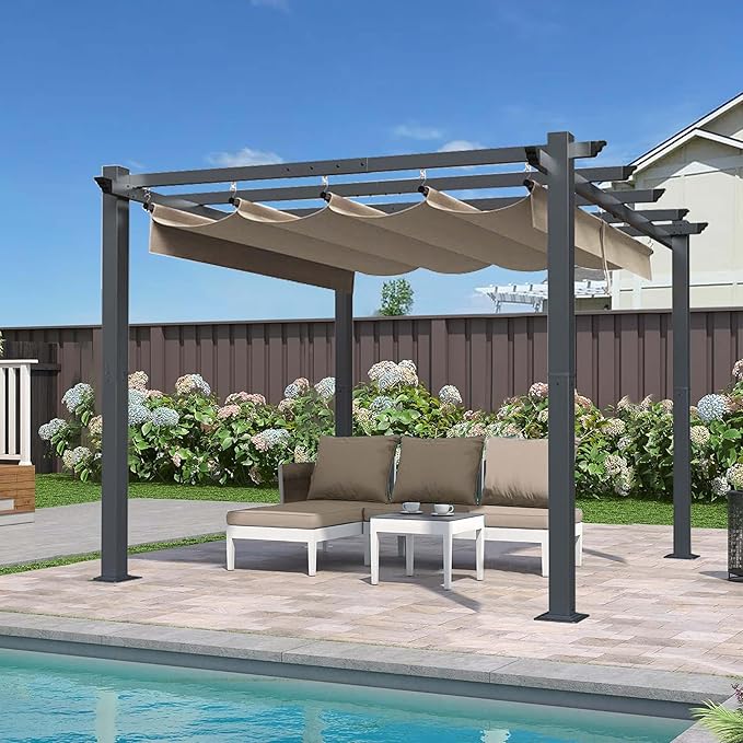 SCOCANOPY Replacement Cover Compatible with Home Depot Hampton Bay Pergola # GFM00467F,GFM00469A,(Khaki)