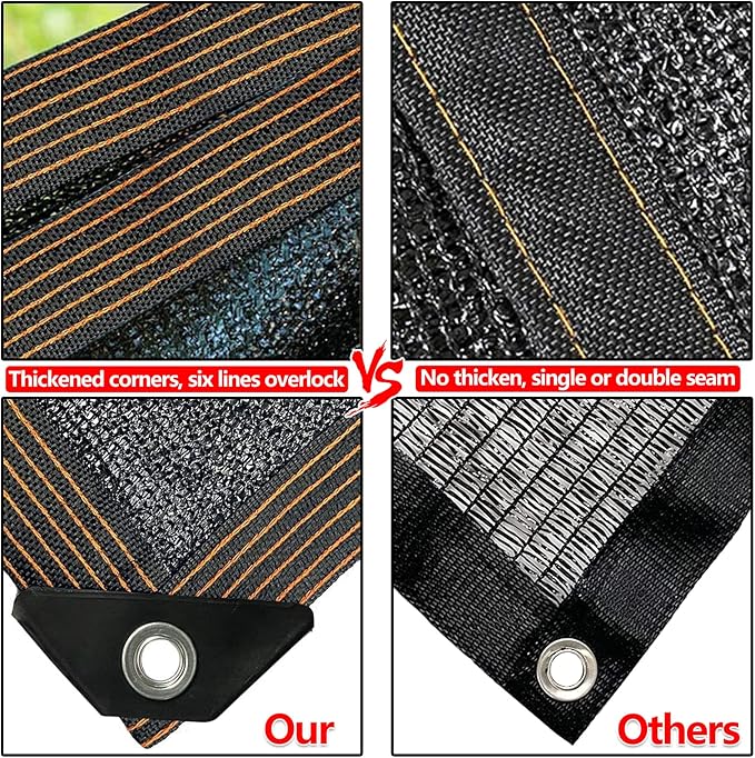 QLOFEI 4x10 FT Shade Cloth with Grommets, 90% Sun Shades Outdoor Patio Mesh Tarp, Easier to Hang Sunblock Neting Cover -for Garden Greenhouse Pergola Lawn Kennel Chicken Coop