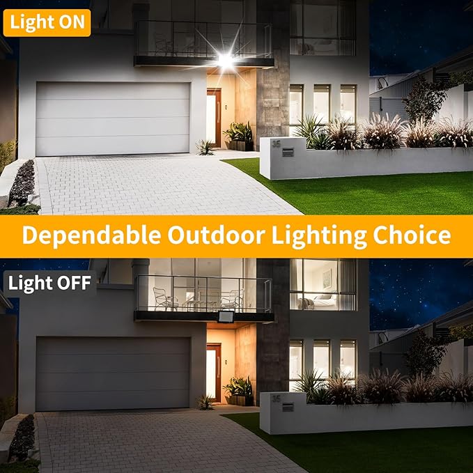 120W LED Flood Light Outdoor with 6ft Plug, 14400LM Brighter Exterior Security Lights, 5000K Daylight LED Work Light, IP66 Waterproof for Yard, Garage, Stadium, Lawn, 2 Pack