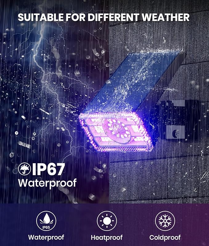 Christmas Solar Spot Lights Outdoor Waterproof 4-Pack, Multicolor RGB Solar Powered Landscape Lights with 6 Colors 10 Modes, 58 LED Adjustable Spotlights for Yard Garden Patio Landscape Pathway Decor