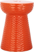 Safavieh Daphne Glazed Ceramic Decorative Garden Stool, Orange