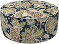 LVTXIII Inflatable Stool Ottoman Footrest with Handle, Decorative Fade-Resistant Foot Stool, Indoor or Outdoor Pouf for Home Garden and Camping Use, 21x21x9, Paisley Sapphire Blue