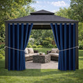 Outdoor Indoor Curtains W84 x L108 for Patio - Weather-resistant Window Panels Privacy Protect Grommet Top Thermal Insulated Home Curtain for Porch Pergola Lawn Garden Hot Tub Area (2 Panels)