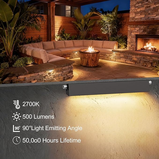 JESLED 2 Pack 7inch LED Retaining Wall Lights, 5W Landscape Lighting, LED Hardscape Lighting, Paver Lights Low Voltage Hardscape Lights, 5W Outdoor Step Lights, 2700K Warm White, Waterproof