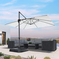 PURPLE LEAF 10' X 13' Patio Umbrella Outdoor Cantilever Rectangle Umbrella Aluminum Offset Umbrella with 360-degree Rotation for Garden Deck Pool Patio White