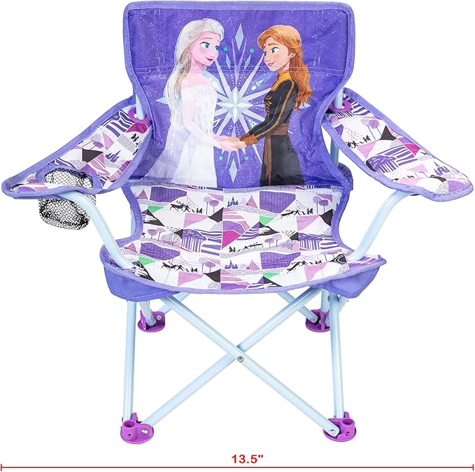 Disney Frozen Kids Chair Foldable for Camping, Sports or Patio with Carry Bag, Toddlers 24M+