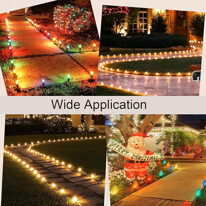 60 Pcs 5 Inch Christmas Light Stakes Universal Yard Lawn Holiday Light Stakes for C7 C9 String Lights Holders on Yards, Pathways (Black)