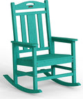 Ciokea Oversized Outdoor Rocking Chair, 380lbs Heavy-Duty Large Patio Rocker, Weather Resistant & Anti-Fade Porch Chair, High Back Cozy Rocking Chair for Outside, Fire Pit, Deck, Garden, Aruba Blue
