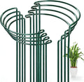 FEED GARDEN 8 Pack Plant Support Stakes, Peony Cages and Supports, Metal Garden Plant Stake(10" Wide x 16" High) Green Half Round Plant Support Rings for Outdoor Indoor Plants, Tomato, Hydrangea