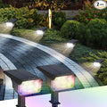 Kingsyard Solar Color Changing Lights 8 Colors, USB & Solar Powered Lights Outdoor Waterproof IP68, Multicolor RGB Outdoor for Garden Yard Landscape Decor, 2 Pack