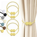 Hion Magnetic Curtain Tiebacks Golden 4 Pack, Curtain Tiebacks Buckles Holdbacks Holders Hooks Clip for Home Bedroom Office Decorative Thick or Thin Curtain