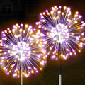 JJGoo Solar Firework Lights, 2 Pack 180 LEDs 2 Lighting Modes Solar Lights Outdoor Waterproof for Garden Patio Walkway Pathway Party Wedding Christmas Decorative - Orange and Purple