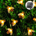 Brightown Solar Bee String Lights Outdoor 31FT 50 LED Honeybee Fairy Lights with 8 Lighting Modes, Waterproof Solar Bumble Bee for Patio Yard Garden Grass Wedding Christmas Party Decor, Warm White