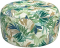 LVTXIII Inflatable Stool Ottoman Footrest with Handle, Decorative Fade-Resistant Foot Stool, Indoor or Outdoor Pouf for Home Garden and Camping Use, 31x31x14, Lush Leaf Green