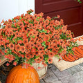 Artificial Flowers for Outdoor, UV Resistant Fake Silk Flowers, Realistic Faux Plants for Outside Indoor Porch Patio Window Box Planter Home Decor (14, Orange)