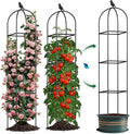 Square Tomato Cages for Garden, 6.2 FT Cucumber Trellis for Flowers, Grape, Pea, Rose, Bean, Rustproof Plastic Coated Metal Plant Support for Potted Plants Indoor Outdoor- 1PC Obelisk Trellis