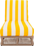 SAFAVIEH Outdoor Collection Gillian Heather Tan & Yellow Stripe Chaise Lounge Chair (Fully Assembled)