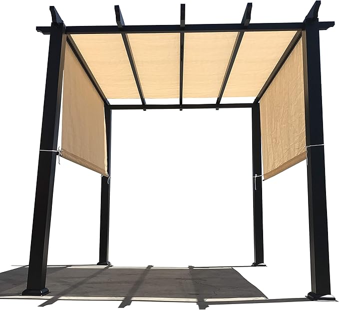 Universal Pergola Replacement Canopy Shade Cover with Breathable HDPE Fabric & Rod Pockets for 10 x 10 FT Pergola, Canopy Size: 192'' L x 106'' W (Banha Beige)