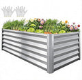 YITAHOME 6x3x3ft Large Raised Garden Bed Kit, Galvanized Metal Planter Box with Gloves, Support Rod, Outdoor Above Ground Planters for Plants Vegetables Flowers, Silver