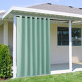 NICETOWN Outdoor Curtain for Patio Waterproof Extra Wide 100 in, Sun Blocking Vertical Blinds Thermal Insulated Stainless Grommet for Front Porch/Gazebo/Pergola, Aqua Blue, 1 Piece, 84 in L