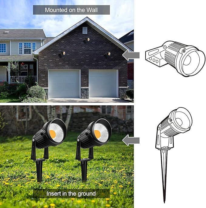 ZUCKEO 10W Low Voltage Landscape Lights LED Landscape Lighting with Connectors, 12V Outdoor Spotlights Yard Garden Pathway Lights, 1000LM Waterproof Warm White Light (14 Pack)