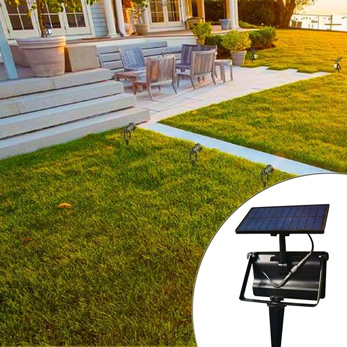 Replacement Stakes for Flood Lights,6.3in Aluminum Metal Ground Stake with Tool-Free Star Knobs Handle Thread Screw M5 for Outdoor Solar Spot Lights Garden Yard Path Walkway Lawn(6Pack)