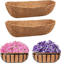 Riare 2 Pack 36 Inch Trough Coco Coir Liners for Planters, Pre-Formed Coconut Coir Replacement Liner Natural Coco Fiber Window Box Liners for Wall Planter, Window Basket Deck Railing Planter