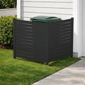 Kozyard 50" W x 48" H Outdoor Privacy Screens Aluminum Post, Air Conditioner Fence Panels, Pool Equipment Enclosure, Trash Can Screens Fence Kit for Outside Backyard Patio(Black/2Panels)