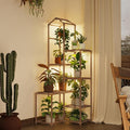Bamworld Tall Corner Plant Stands with Grow Lights Indoor Outdoor Plant Shelves for Multiple Plants Display Haning Planter Living Room Pation Garden Decor