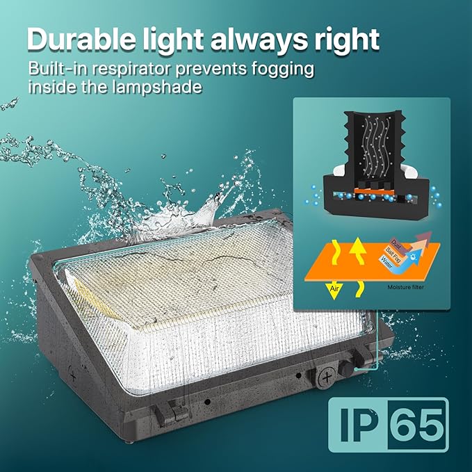 Glass Lens Wall Pack: 120W Outdoor LED Wall Lights 4Packs - 18000lm LED Wall Pack with photocell for Yard Entryways Walkways UL Listed