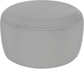 LVTXIII Indoor/Outdoor Extra Large Inflatable Ottoman Pouf D31 x H14 Inch, Round Footstool with Handle, Weather-Resistant Portable Furniture for Patio, Camping, Beach, Strip Grey