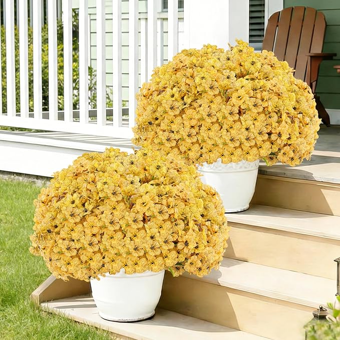 22 Bundles Artificial Flowers Outdoor, Faux Flowers UV Resistant with Plastic Plants, Faux Silk Flowers for Outdoors Outside Front Porch Hanging Planter Window Box Garden Decoration